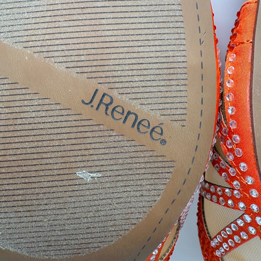 J.Renee Orange, Yellow & Green Embellished Low Block Heel Slide - Picture 15 of 16